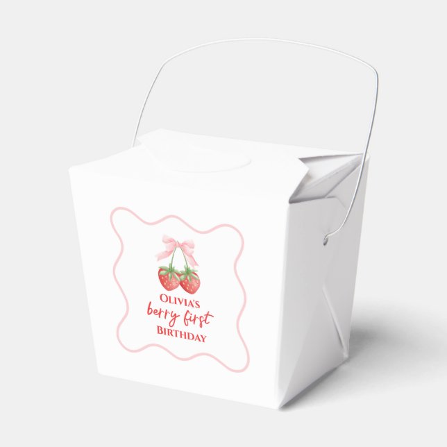 Ballotins Berry premier anniversaire de fraise Bow rose (Verso)