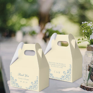 Ballotins Beurre élégant Merci Mariage jaune et bleu