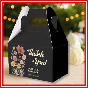 Ballotins Beurre Jaune Fleur sauvage noir Merci Mariage