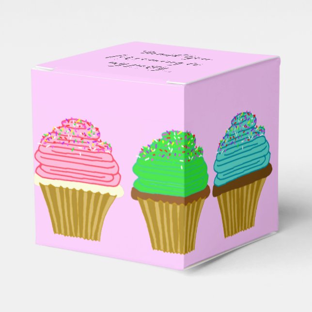 Ballotins Big Cupcakes Girls Birthday Party boîte cadeau (Verso)