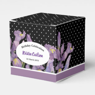 Ballotins Birthday Purple Iriss avec Pois noirs blancs