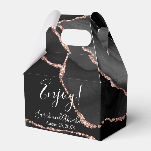 Ballotins Black Agate Rose Gold Parties scintillant mariage  (Verso)