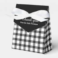 Black et blanc en vichy motif merci boîte cadeau
