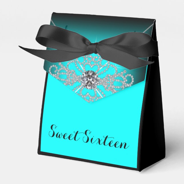 Ballotins Black et Turquoise Blue Sweet 16 Anniversaire (Verso)