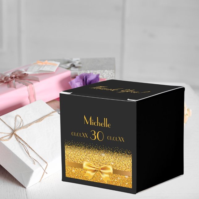 Ballotins Black gold bow merci fête d'anniversaire (Créateur téléchargé)