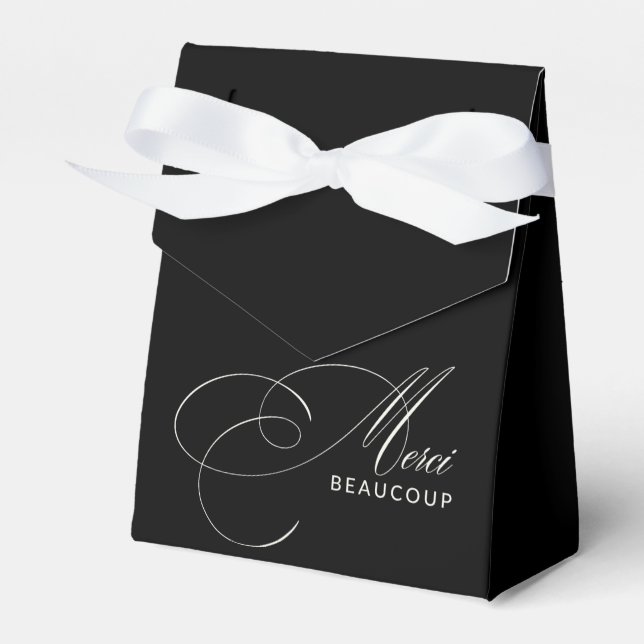 Ballotins Black Merci Beaucoup Elegant Merci de calligraphie (Verso)