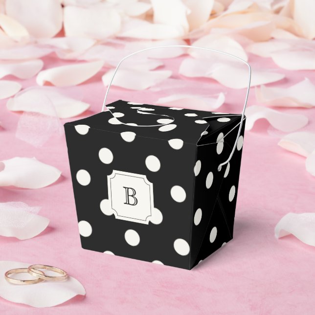 Ballotins Black & White Big Pois Chic Monogram Party (Mariage)
