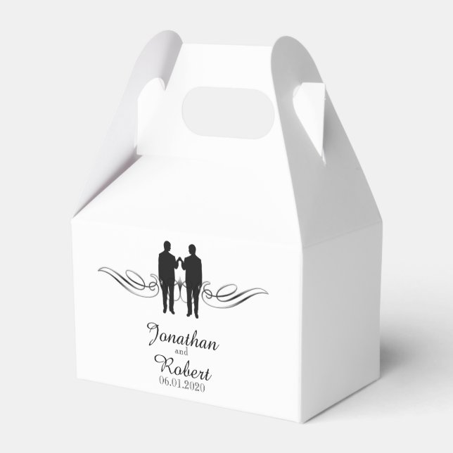 Ballotins Black White Elegance Grooms Gay Wedding Favoriser  (Verso)