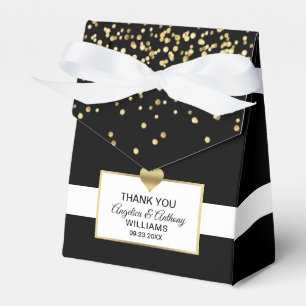 Ballotins Black White Gold Heart Party Favoriser le Mariage