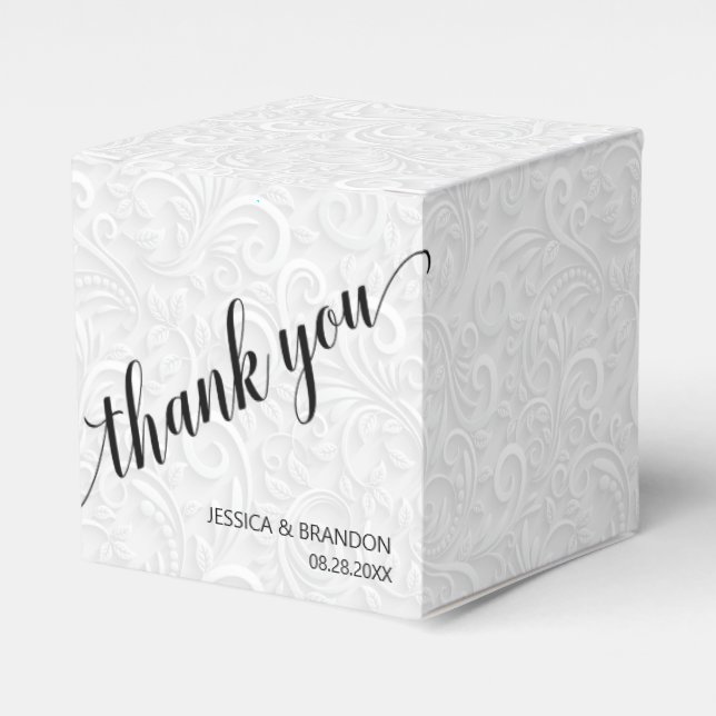 Ballotins Blanc chic sur Merci Mariage en fibre blanche (Verso)