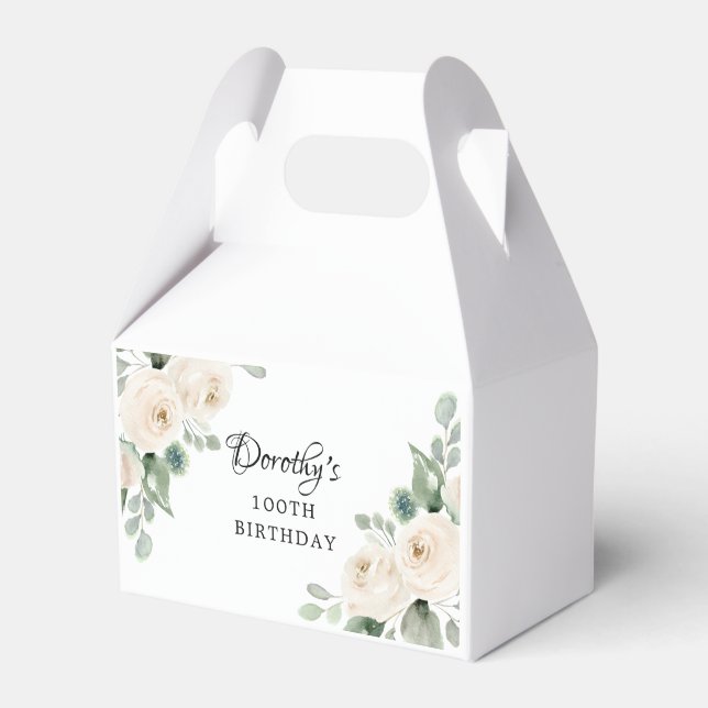 Ballotins Blanc Floral Vert Eucalyptus 100e anniversaire (Verso)