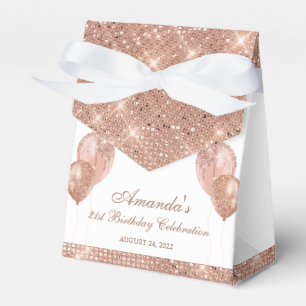 Ballotins Blanc Glam et Or Rose Personnalisables