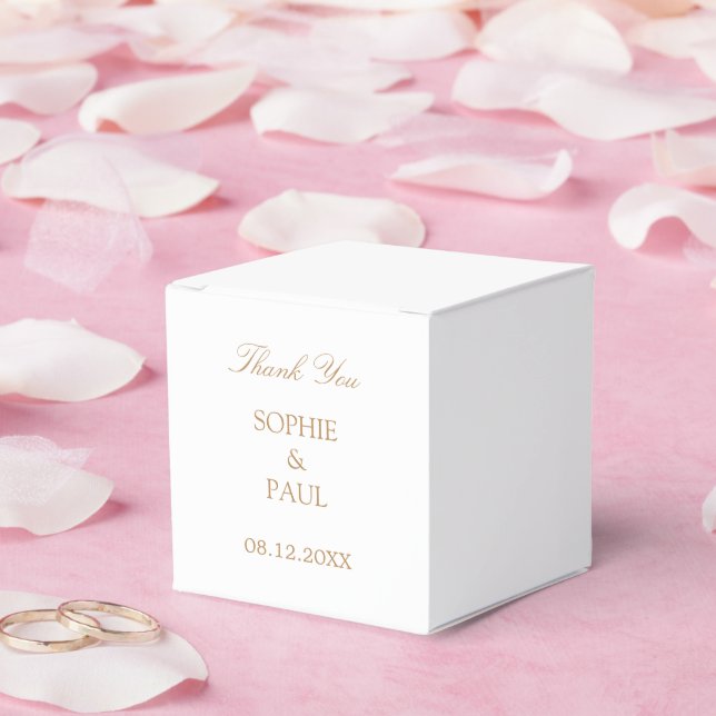 Ballotins Blanc Golden Beige Traditionnel Mariage Boîte de F (Mariage)