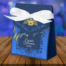 Bleu, Beurre Tiara Or Quinceanera Ballotin