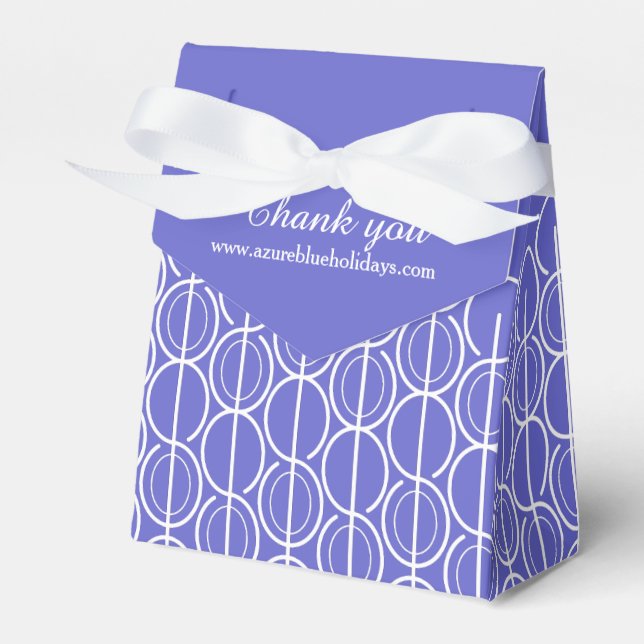 Ballotins Bleu blanc lié ovale motif merci boîte cadeau (Verso)