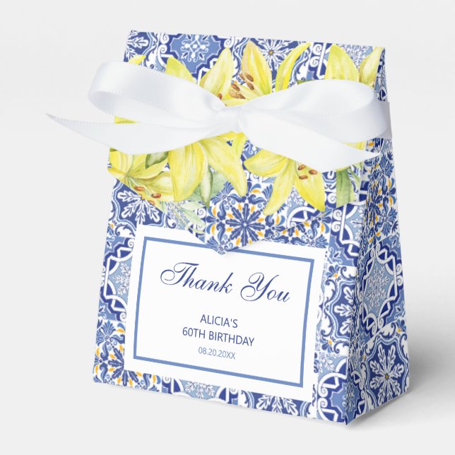 Ballotins Bleu Chic Portugais Azulejo Jaune Lily Merci (Verso)