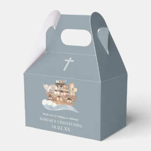 Ballotins Bleu Dusty Noah's Ark Christening Gable