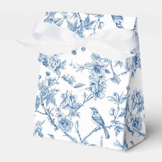 Ballotins Bleu et blanc Chinoiserie Fleurs Oiseaux (Verso)