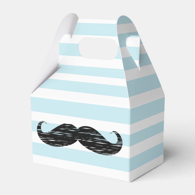 Ballotins Bleu et blanc fractionné Mustache Candy boîte de t (Verso)
