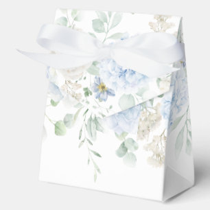Ballotins Bleu et blanc Roses Hydrangeas Mariage Favor Box