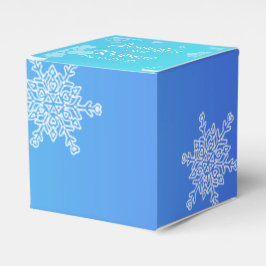 Ballotins Bleu et Turquoise Snowflake boîte de mariage Favor