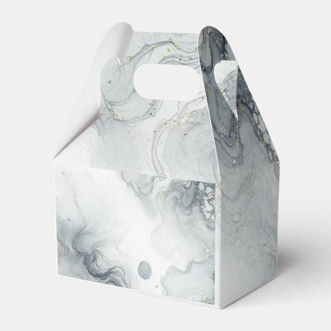 Ballotins Bleu Gris & Or Mariage à la Plage Aquarelle (Verso)