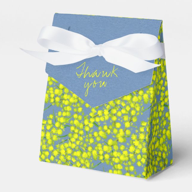 Ballotins Bleu jaune acacia wattle art merci boîtes cadeaux (Verso)