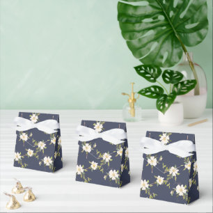 Ballotins Bleu marine blanc floral romantique 