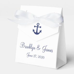 Ballotins Bleu Marine Bleu Nautique Mariage Faveur Boîtes Te