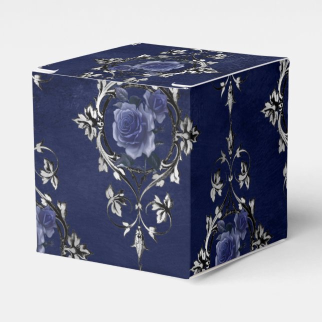 Ballotins Bleu marine et argent Victorian Floral Damask (Verso)
