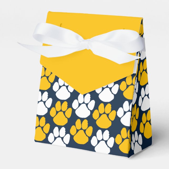 Ballotins Bleu Marine et or répétition Pawprint Cadeau (Verso)