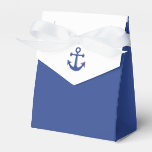 Ballotins Bleu Nautique Mariage Faveur Boîtes Avec Ancre