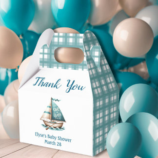 Ballotins Bleu Nautique "Oh, Baby" Baby shower boîte cadeau