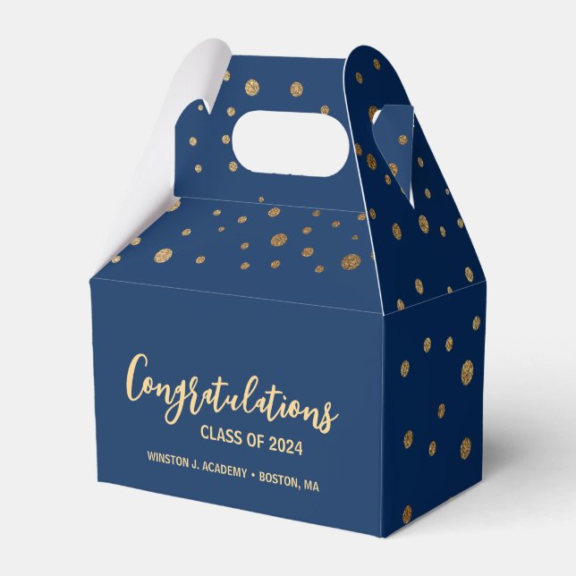 Ballotins Bleu or Félicitations classe de graduation 2024 (Verso)