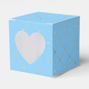 Ballotins Bleu pastel et motif de treillis en or