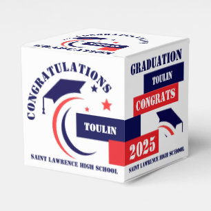 Ballotins Bleu Rouge Blanc Graduation 2025 Personnalisé Fête
