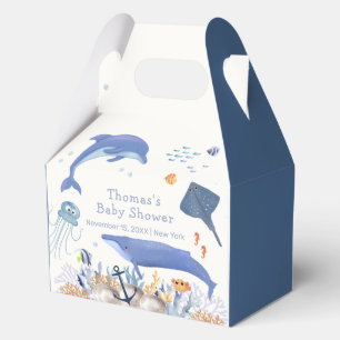 Ballotins Bleu Rustique Océan Dolphin Whale Boy Baby shower
