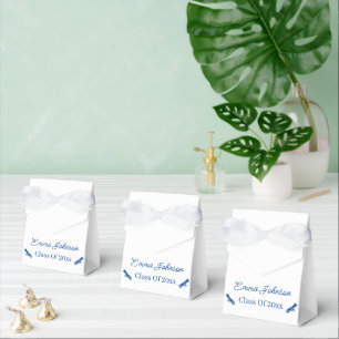 Ballotins Bleu Simple Et Blanc Customisé Graduation