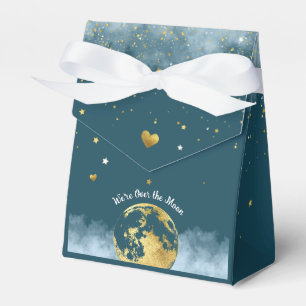 Ballotins Bleu turquoise et or sur le Baby shower de la Lune