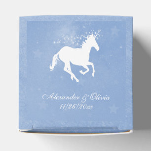Ballotins Bleu Unicorn mariage boîte de préférence