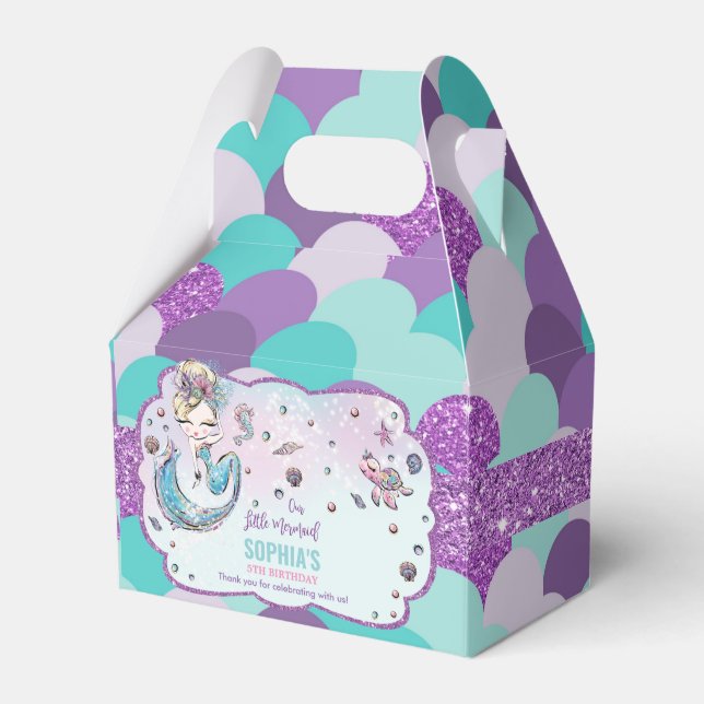 Ballotins Blonde Mermaid Anniversaire Baby shower Merci (Verso)