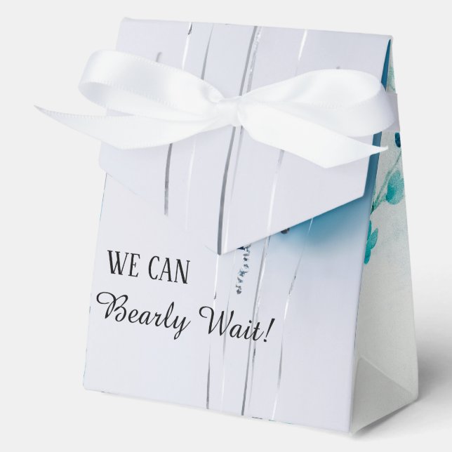 Ballotins Blue and White Tent Baby Shower Favor Box. (Recto)