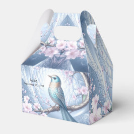 Ballotins Blue Bird Floral Favor Box