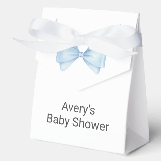 Ballotins Blue Bow Modern Boy Baby shower (Recto)