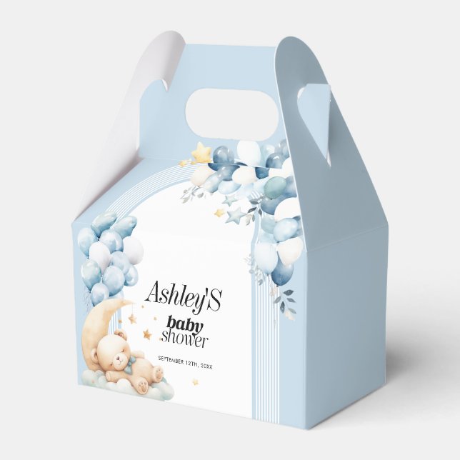 Ballotins Blue Boy Baby shower Ours et Ballons Ballotin (Verso)