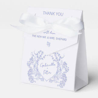 Ballotins Blue Chinoiserie Enregistrer La Date Cadeau Mots-C