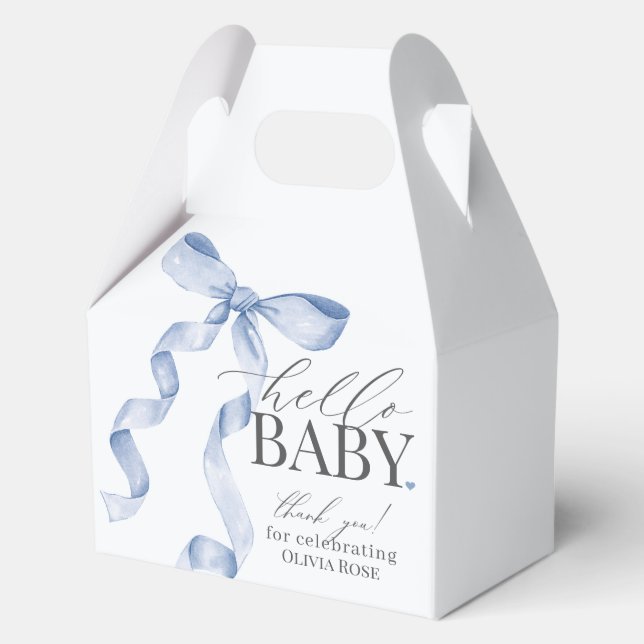 Ballotins Blue Coquette Bow Girl Baby shower cadeau (Recto)