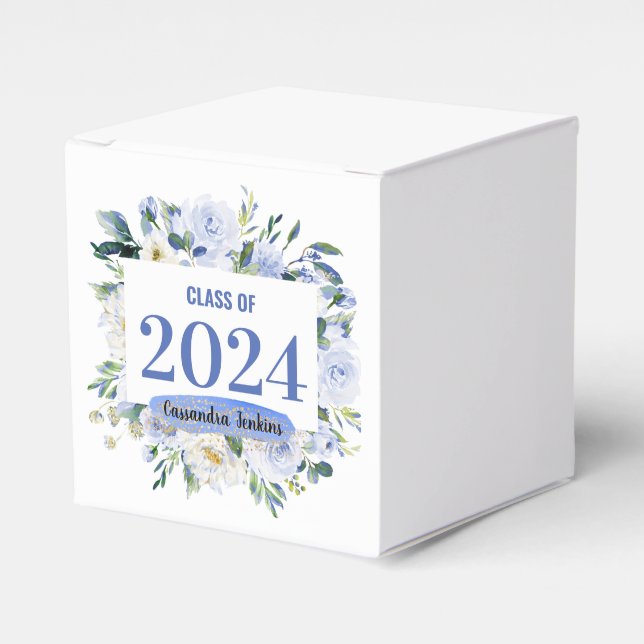 Ballotins Blue Floral Rose Année de graduation (Verso)