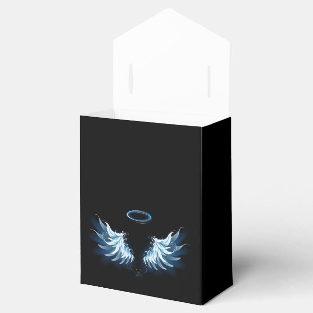 Ballotins Blue Glowing Angel Wings on black background (Ouvert)