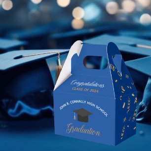 Ballotins Blue Graduation 2025 Gold Streamers Custom Party
